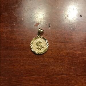 Gold Textured Medallion Necklace
